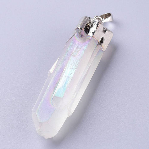 Angel Rainbow Aura Quartz Prism Pendant - Communication, Meditation, Enhances Healing - Crystal Healing