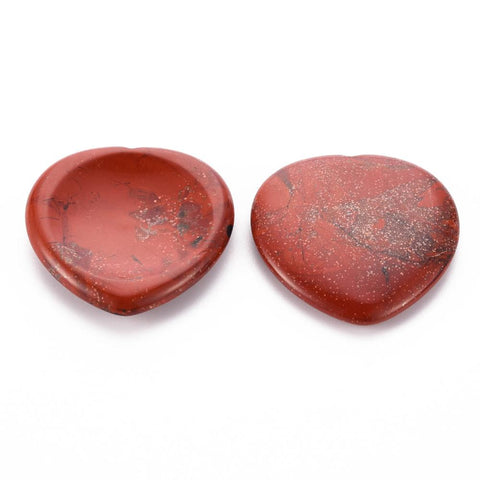 Red Jasper Heart Shaped Thumb Worry Stone 40mm - Nurturing, Grounding and Stabilising - Healing Crystal - Gift Idea