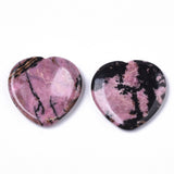 Rhodonite Heart Shaped Thumb Worry Stone 40mm - Love of Self/Others, Vitality and Support- Healing Crystal - Gift Idea