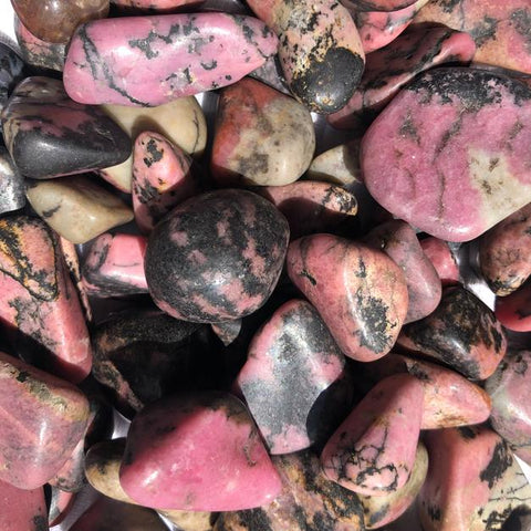 Rhodonite Tumbled Stone MEDIUM - Love of Self/Others, Vitality and Support - Crystal Healing