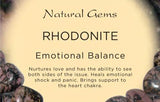 Rhodonite Tumbled Stone MEDIUM - Love of Self/Others, Vitality and Support - Crystal Healing
