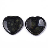 Rhyolite (Rain Forest Jasper) Heart Shaped Thumb Worry Stone 40mm - Protection and Strength - Healing Crystal - Gift Idea