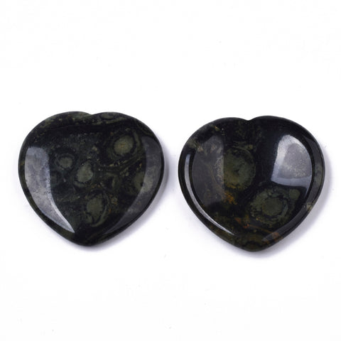 Rhyolite (Rain Forest Jasper) Heart Shaped Thumb Worry Stone 40mm - Protection and Strength - Healing Crystal - Gift Idea