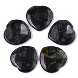 Rhyolite (Rain Forest Jasper) Heart Shaped Thumb Worry Stone 40mm - Protection and Strength - Healing Crystal - Gift Idea