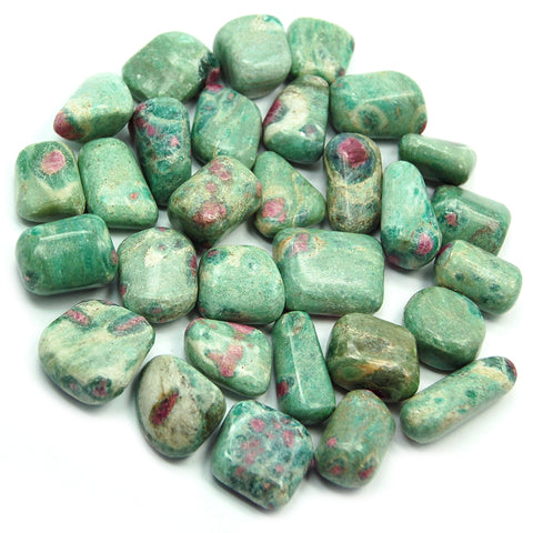 Ruby in Fuschite Tumbled Stone MEDIUM - Protection, Spiritual Communication and Detoxification- Crystal Healing - Gift Idea