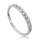 New PAVE Crystal Bangle Bracelet - White Gold Plate - made with Swarovski Crystal Elements - Christmas Gift idea