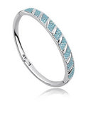 New PAVE Crystal Bangle Bracelet - White Gold Plate - made with Swarovski Crystal Elements - Christmas Gift idea