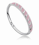 New PAVE Crystal Bangle Bracelet - White Gold Plate - made with Swarovski Crystal Elements - Christmas Gift idea