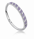 New PAVE Crystal Bangle Bracelet - White Gold Plate - made with Swarovski Crystal Elements - Christmas Gift idea