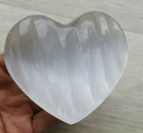 Selenite Puff Heart 70mm - Intuition, Healing, Power and Protection - Crystal Healing
