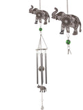Mandala Elephant Wind Chime Silver - Metal Tubes - Feng Shui - Home Décor -  60cm - Gift Idea