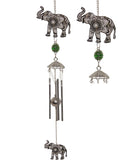 Mandala Elephant Wind Chime Silver - Metal Tubes - Feng Shui - Home Décor -  60cm - Gift Idea