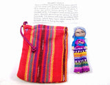 Large Worry Doll in Textile Pouch