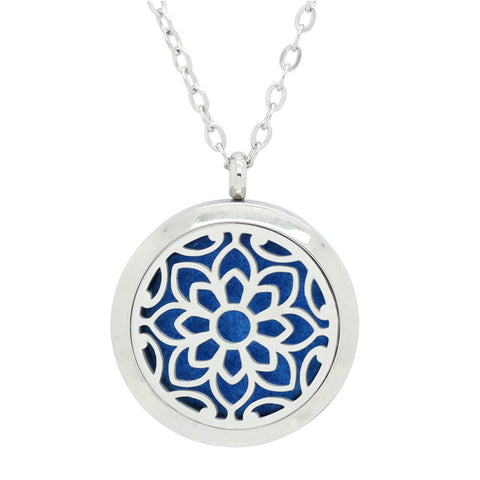 NEW Sunflower Aromatherapy Essential Oil Diffuser Necklace - Silver 30mm - Mothers Day Gift Idea
