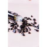 Pure Essential Oil Roller Bottle 10ml with BLACK OBSIDIAN Crystal Gemstones -  infused with 24k Gold Flakes