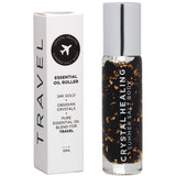 Pure Essential Oil Roller Bottle 10ml with BLACK OBSIDIAN Crystal Gemstones -  infused with 24k Gold Flakes
