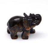 Tiger Eye Elephant Carving Medium 60mm - Balance, Willpower, Courage and Clear Thinking
