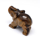 Tiger Eye Elephant Carving Medium 60mm - Balance, Willpower, Courage and Clear Thinking