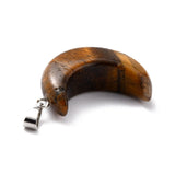 Tiger Eye Crescent Moon Design Pendant Necklace - Protection, Creativity and Balance. - Christmas Gift Idea