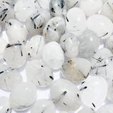 Tourmalinated Quartz Tumbled Stone (Brazil) LARGE - Protection, Grounding and Removes Negativity