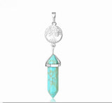 Tree of Life with TURQUOISE Double Terminated Point Necklace