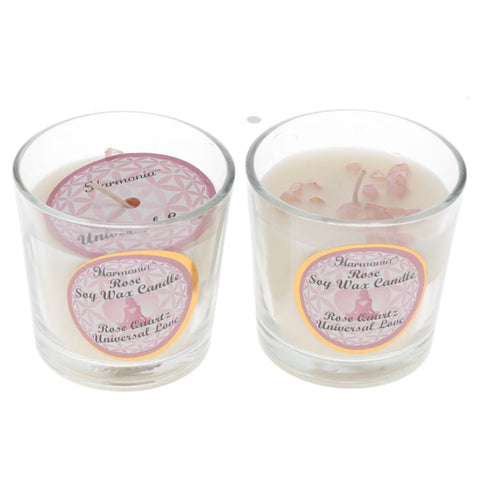 UNIVERSAL LOVE Crystal Scented Votive Candle - Rose Quartz and Rose