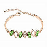 Diamond Crystal Bangle Bracelet - 18k Gold Plate - made with Swarovski Crystal Elements - Gift idea
