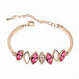Diamond Crystal Bangle Bracelet - 18k Gold Plate - made with Swarovski Crystal Elements - Gift idea