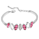 Diamond Crystal Bangle Bracelet - White Gold Plate - made with Swarovski Crystal Elements - Christmas Gift Idea