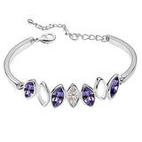 Diamond Crystal Bangle Bracelet - White Gold Plate - made with Swarovski Crystal Elements - Christmas Gift Idea