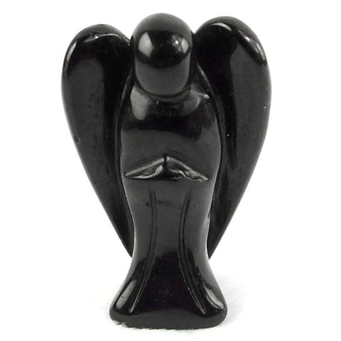 Black Obsidian Crystal Gemstone Angel 40mm - Grounding, Protection - Crystal Healing