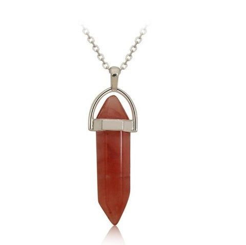 Carnelian Double Point Pendant - Free Chain - Creativity, Physical Vitality and Grounding - April Birthday Gift