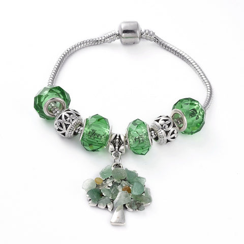 Green Aventurine European Inspired Charm Bracelet - The Holistic Shop