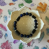 Blue Tiger Eye and Black Tourmaline Strength Crystal Gemstone Bracelet - Handcrafted By CALA Designs