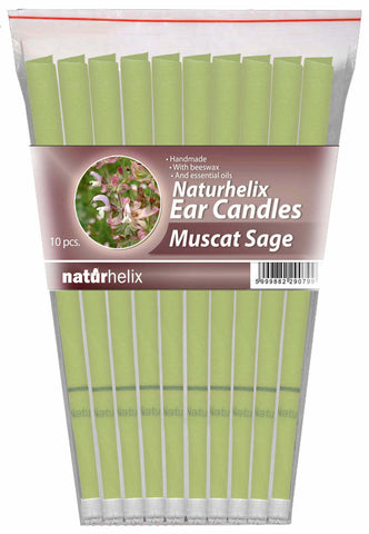 Clary Sage Ear Candles - Naturhelix - 5 Pairs - Organic Beeswax and Cotton