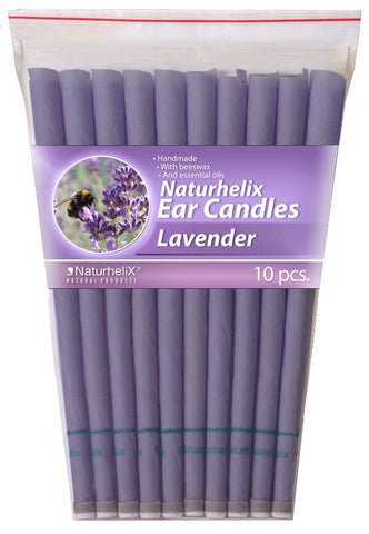 Ear Candles Lavender - Naturhelix - 5 Pairs - Organic Beeswax and Cotton
