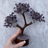 Amethyst Crystal Gemstone Tree - LARGE - Brown Base - Protection, Purification and Spirituality -Christmas Gift Idea