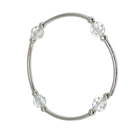 Count your Blessings - Blessing Bracelet (Birthstone) - April DIAMOND 8mm - Sterling Silver