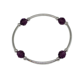 Count your Blessings - Blessing Bracelet (Birthstone) - February AMETHYST 8mm - Sterling Silver