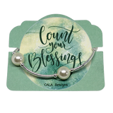 Count your Blessings - Blessing Bracelet - 12mm CREAM Swarovski Crystal Pearl - Sterling Silver