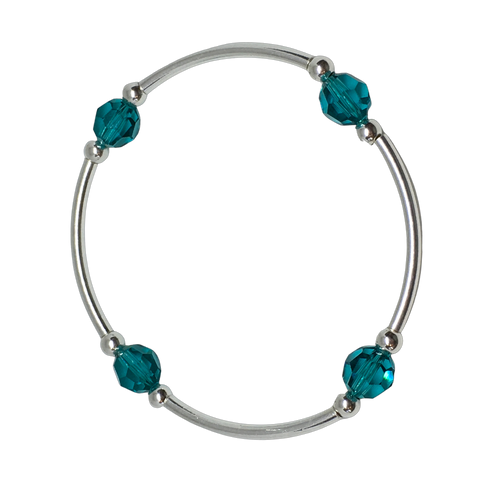 December BLUE ZIRCON Birthstone Bracelet Swarovski Crystal – 8mm