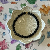 Black Agate and Mini Cross Crystal Gemstone Bracelet - Handcrafted By CALA Designs