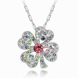 Four Leaf Clover Necklace - Shamrock - Swarovski Crystal Elements - St Patrick's Day - Gift Idea