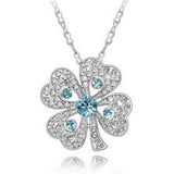 Four Leaf Clover Necklace - Shamrock - Swarovski Crystal Elements - St Patrick's Day - Gift Idea
