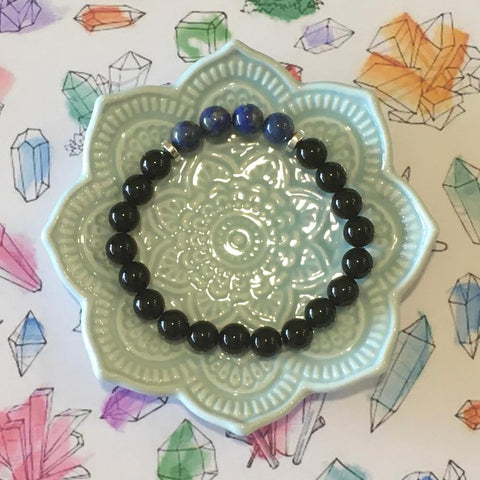 Gratitude Blessing Lapis Lazuli Gemstone Bracelet for Men by CALA Designs