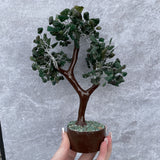 Green Aventurine Crystal Gemstone Tree - LARGE Brown Branches and Base - Healing, Abundance and Growth