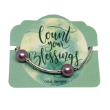 The Blessing Bracelet by CALA Designs - Handmade  - 12mm Mulberry Pearl - Silver Plate Spacers