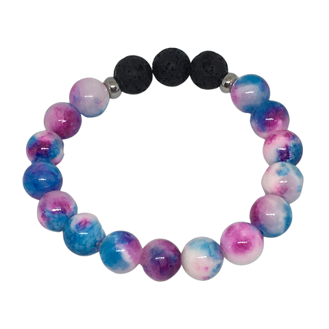Child's Rainbow Persian Jade Gemstone and Lava Diffuser Aromatherapy Bracelet-by-CALA-Designs