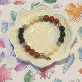 Dealing with Change Healing Crystal Gemstone Bracelet - Handcrafted - Mookaite Jasper, Black Obsidian and Tiger’s Eye 8mm