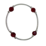 Count your Blessings - Blessing Bracelet (Birthstone) - July RUBY 8mm - Sterling Silver